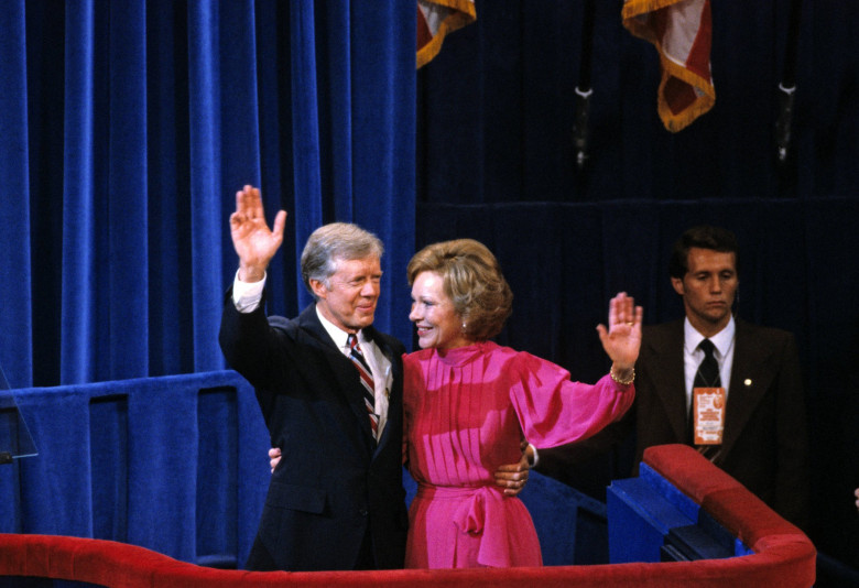 **FILE PHOTO** Rosalynn Carter Has Passed Away. United States President Jimmy Carter and first lady Rosalynn Carter afte