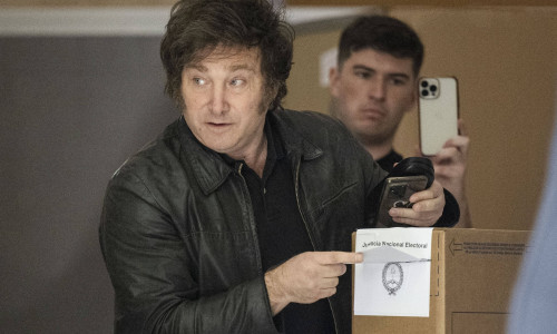 Elections in Argentina: opposition candidate Javier Milei cast his ballot Buenos Aires - In the photo taken on November