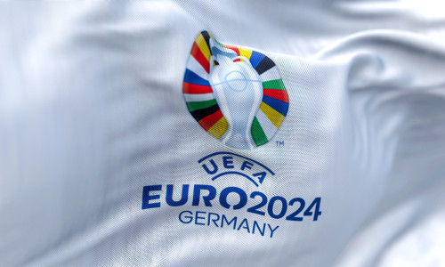 Berlin,,De,,Oct,2022:,Uefa,Euro,2024,Flag,Flying.,The