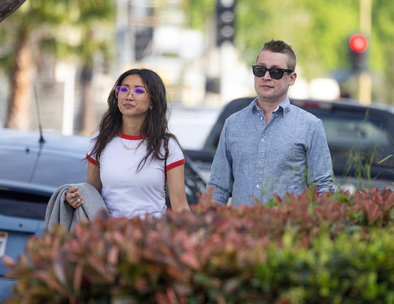 *EXCLUSIVE* Macaulay Culkin and Brenda Song out for a romantic stroll