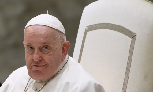 Pope Francis leads the general audience at Paul VI Audience Hall