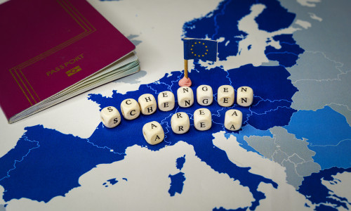 Passport,And,Schengen,Area,Message,Over,A,Map,Of,The