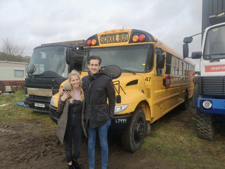 EXCLUSIVE: British Couple Transform Old School Bus Into Luxury Home On Wheels Complete With CINEMA ROOM In Just Seven Months Doing It All Themselves And Are Now RAFFLING It Off