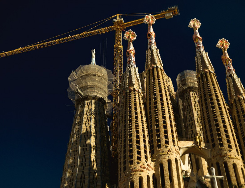 Sagrada Familia - Cross of Virgin Mary's Spire, Sagrada Familia, Barcelona, Spain - 08 Nov 2021