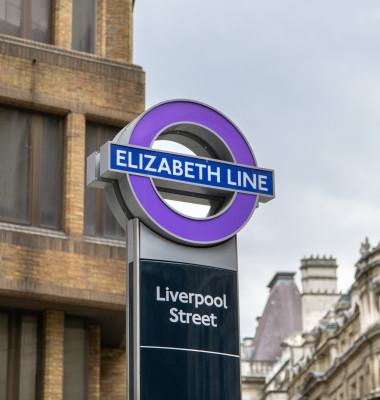 London,,Uk,-,April,13,2021:,Elizabeth,Line,Station,Entrance