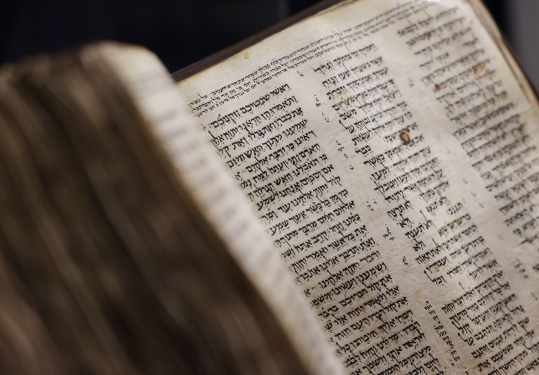 New York, United States. 08th May, 2023. The Codex Sassoon Hebrew Bible is on display for a press preview at Sotheby's on Monday, May 8, 2023 in New York City. Photo by John Angelillo/UPI Credit: UPI/Alamy Live News