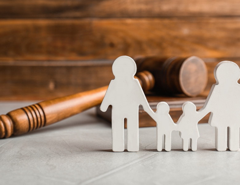 Family,Figure,And,Gavel,On,Table.,Family,Law,Concept