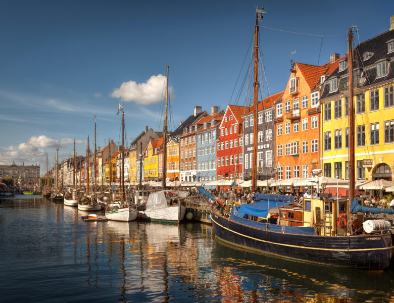 Copenhagen Nyhavn Canal - The famous colourful houses line