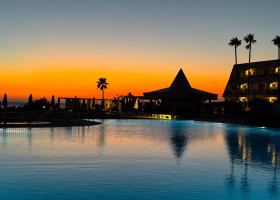 Scenic sunset at La Barrosa Beach in Sancti Petri, Cadiz, Andalusia, Spain