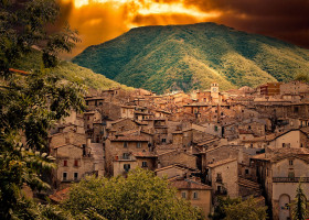 Italy Abruzzo L&apos;Aquila province The Village of Scanno