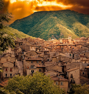 Italy Abruzzo L'Aquila province The Village of Scanno