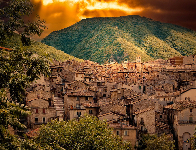 Italy Abruzzo L'Aquila province The Village of Scanno