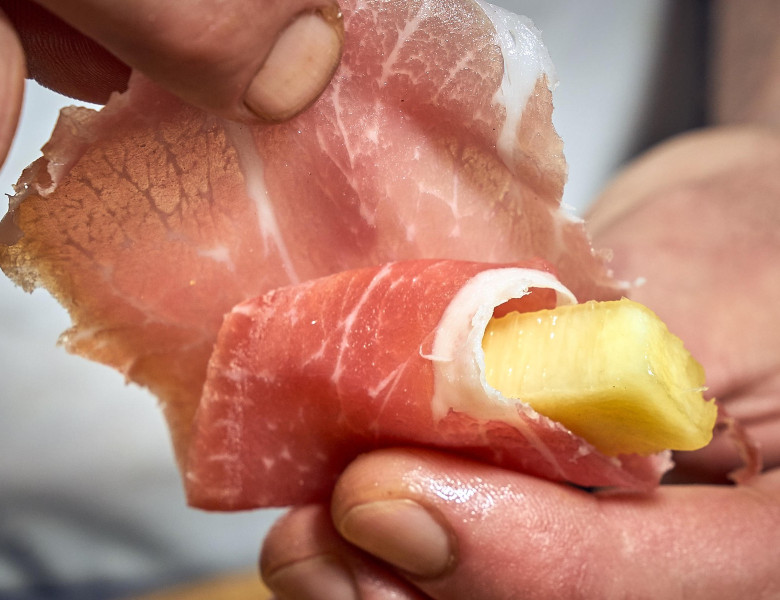 Franco Pepe, named the best pizza maker in the world, prepares a new fried pizza called "Ananascosta" in his pizzeria "Pepe in Grani" in Caiazzo, near Caserta, in southern Italy. Ananascosta is a new fried pizza with raw ham, pineapple served in a copper