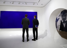 A large monochrome painting by Yves Klein to be auctioned in Paris