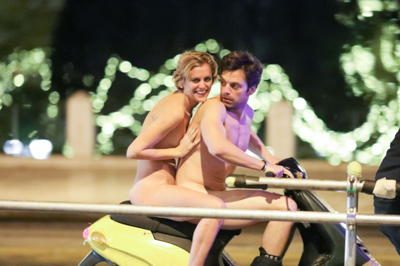 Exclusive: Sebastian Stan and Denise Gough filming scenes for "Monday"