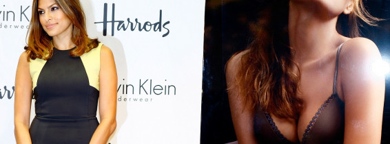 Eve Mendes Appears At Harrods To Promote Calvin Klein Underwear