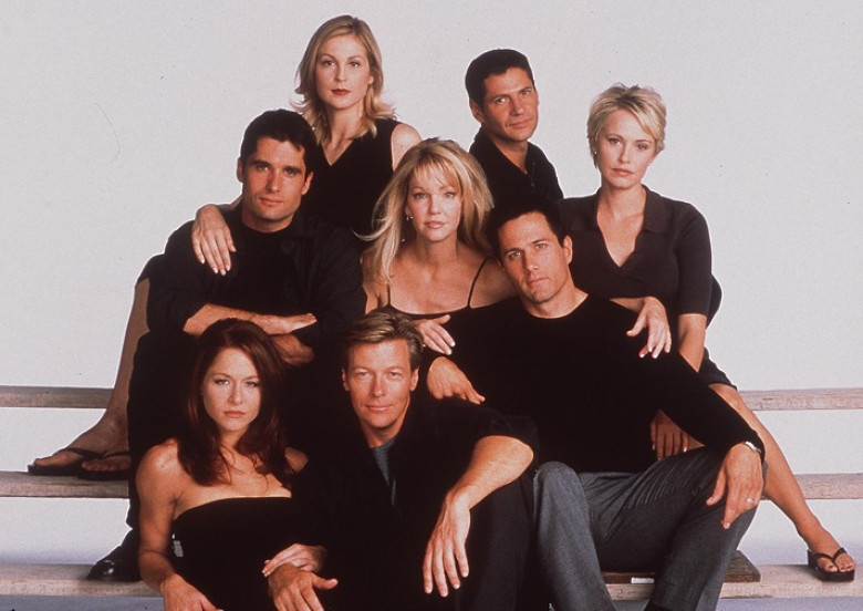 The 7Th Year Of Melrose Place (L) To R John Haynnes Newton Kelly Rutherford Rob Estes Heath