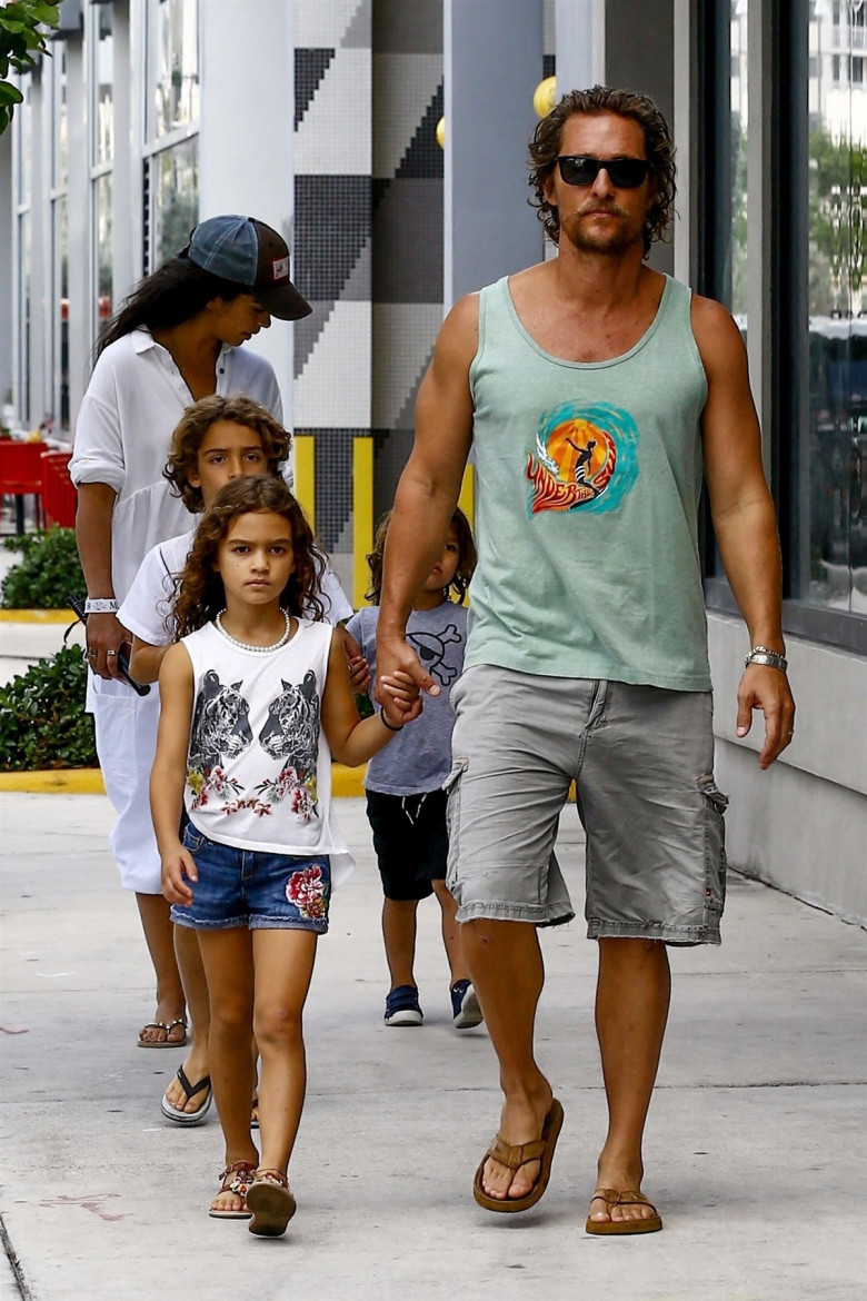 Matthew McConaughey and Camila Alves vacation in Miami with their children