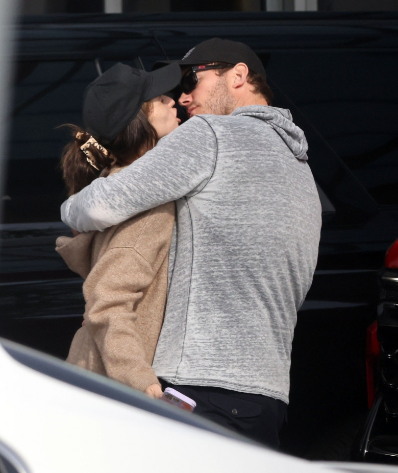 *EXCLUSIVE* Chris Pratt Pulls Wife Katherine In for a Goodbye Kiss