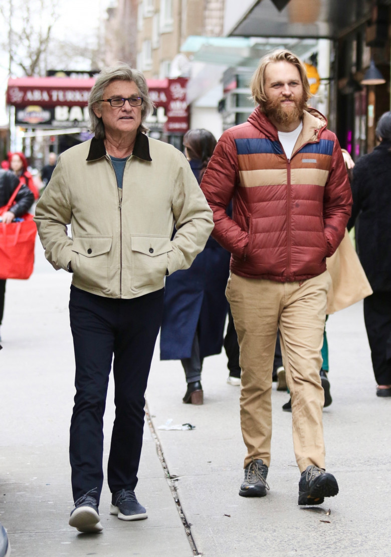 *EXCLUSIVE* Kurt Russell and son Wyatt enjoy post-lunch stroll