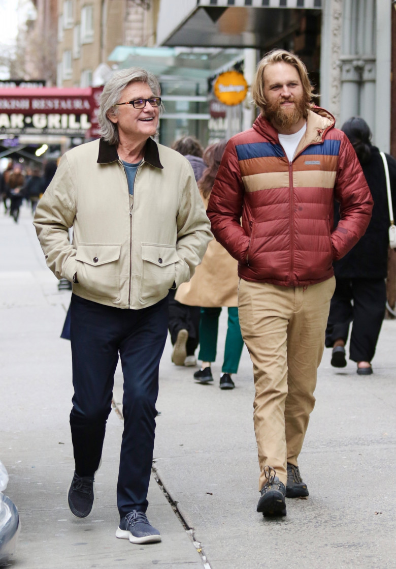 *EXCLUSIVE* Kurt Russell and son Wyatt enjoy post-lunch stroll