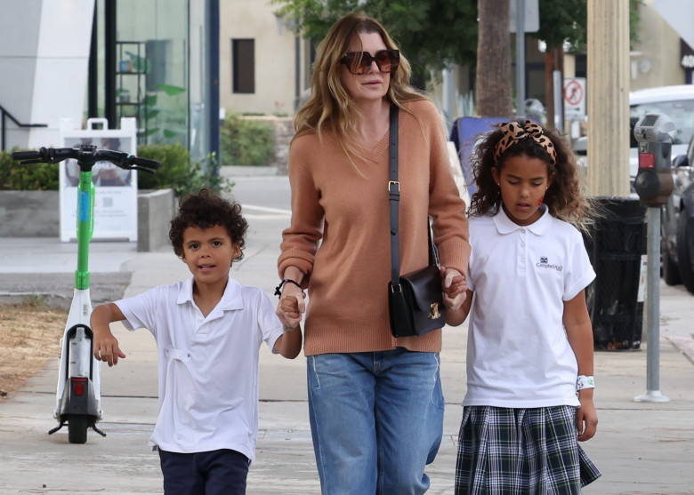 *EXCLUSIVE* Ellen Pompeo and her kids go out for ice cream together