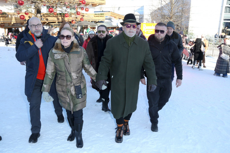 EXCLUSIVE: Michael Fassbender, Arnold Schwarzenegger And More Attend The Hahnenkamm Ski Race In Kitzbuehel, Austria - 20 Jan 2024