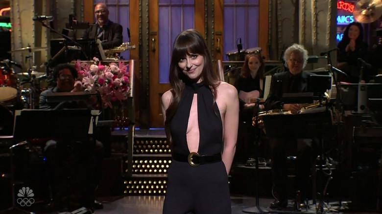 Dakota Johnson mocks Justin Timberlake’s ‘comeback’ as he crashes her Saturday Night Live opening monologue with Jimmy Fallon