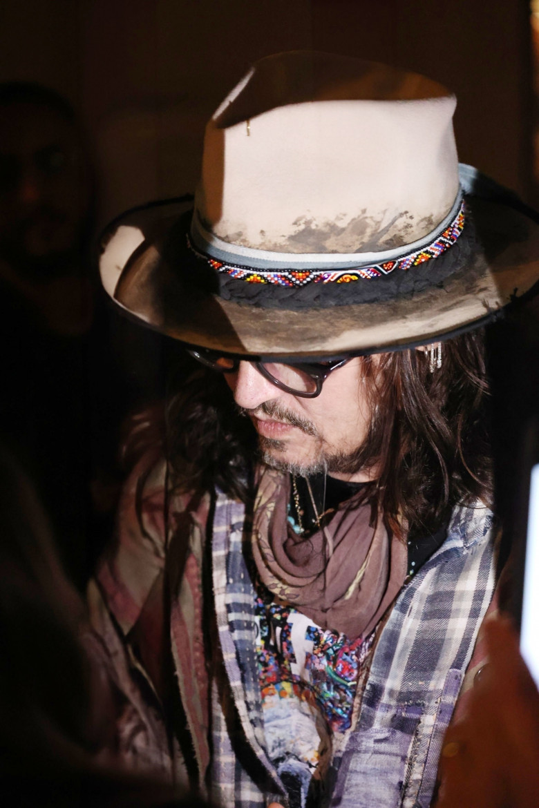 *EXCLUSIVE* *WEB MUST CALL FOR PRICING* The American Actor Johnny Depp visits an exhibition inside the National Museum of Cinema “The world of Tim Burton” and then goes to dinner in Casa Fiore Restaurant in Turin.
