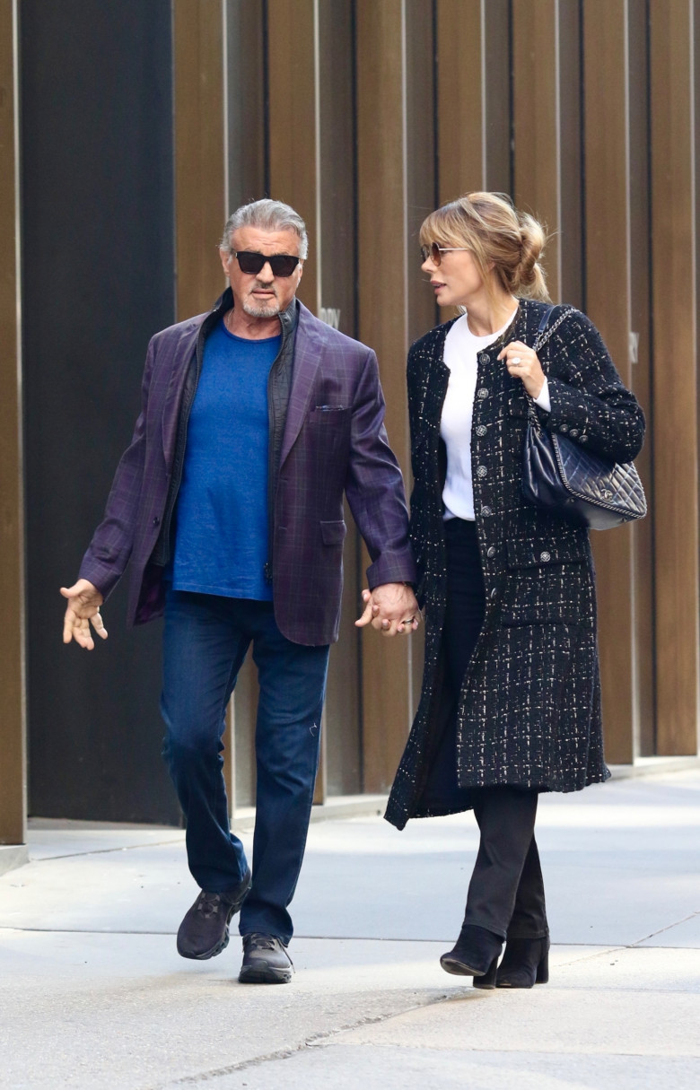 *EXCLUSIVE* Sylvester Stallone and Jennifer Flavin share a romantic stroll in Manhattan