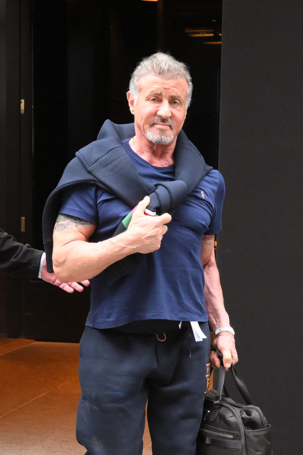 EXCLUSIVE: Sylvester Stallone And His Wife Jennifer Flavin Stallone Are Seen Leaving Their New York City Hotel Just Hours After Rocky Star Carl Weathers Cause Of Death Reports - 10 Feb 2024