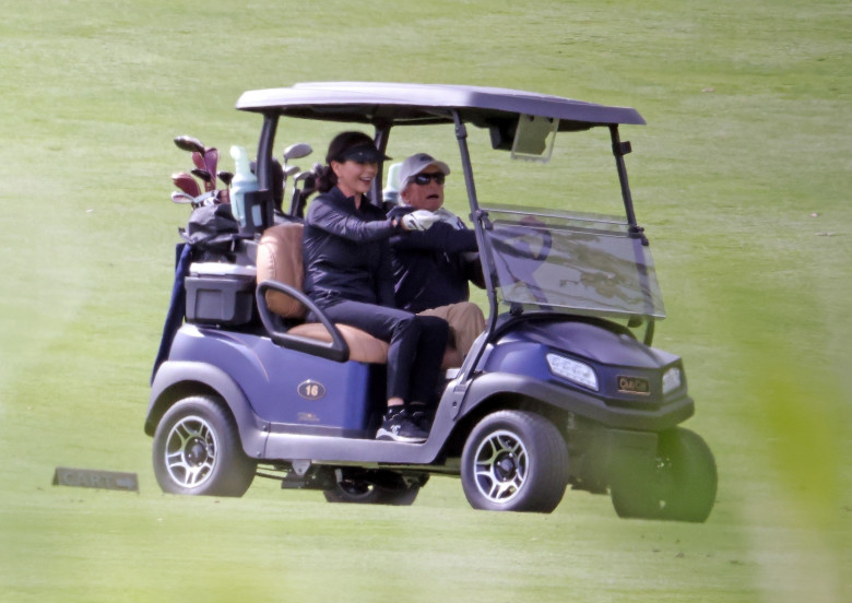 *PREMIUM-EXCLUSIVE* Happy Douglas! Michael Douglas and Catherine Zeta-Jones keep the Romance Alive on the Golf Course in Montecito, CA**WEB Embargo until March 31st, 2024, 12 PM EST**