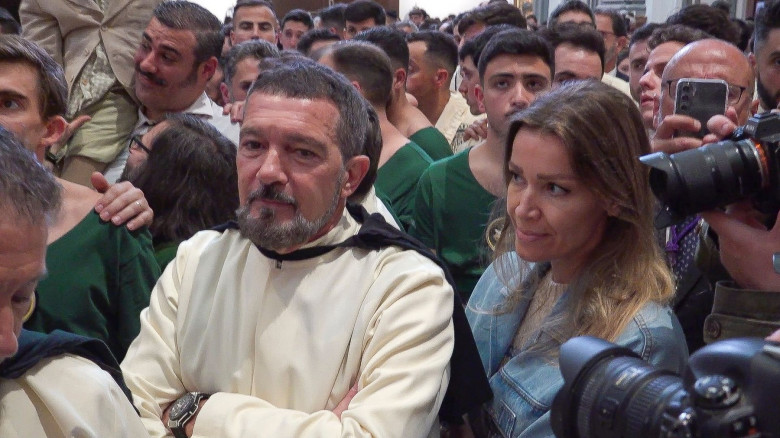 Antonio Banderas And Nicole kimpel...Complicity Y Caricias in Easter, Málaga, Spain - 24 Mar 2024