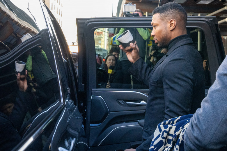 Actor Jonathan Majors Arrives For Sentencing In Domestic Abuse Case