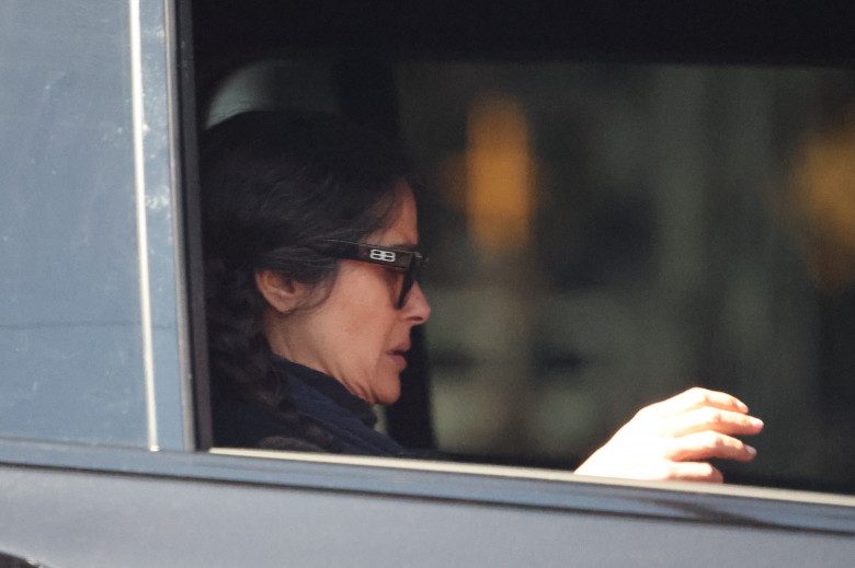 *EXCLUSIVE* Salma Hayek lights up a cigarette while caught in LA traffic jam