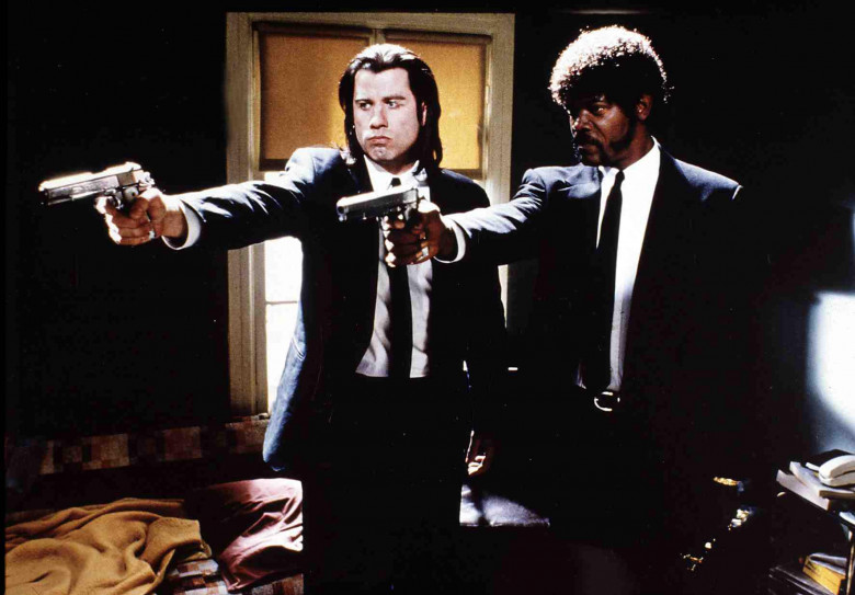 John Travolta și Samuel L. Jackson, în "Pulp Fiction"