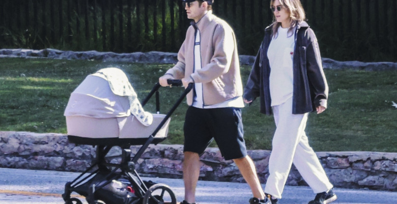*EXCLUSIVE* Robert Pattinson and Suki Waterhouse enjoy a family breakfast outing with their newborn in LA