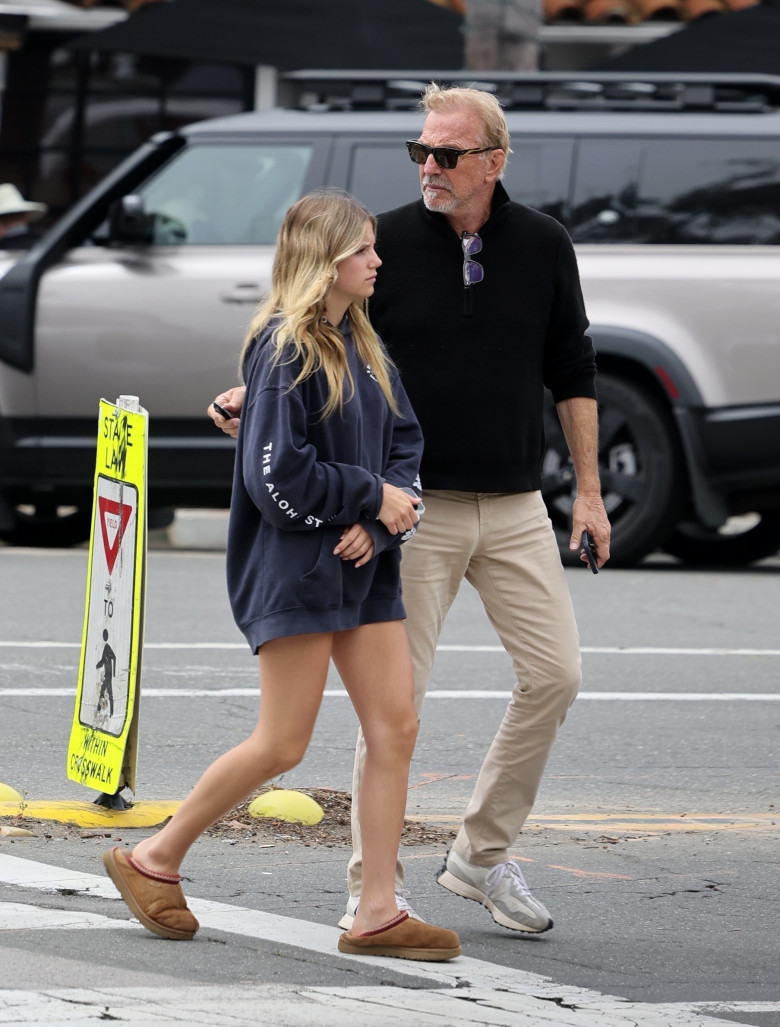 *EXCLUSIVE* Kevin Costner has Sunday lunch with his three children as ex-wife Christine enjoys Calabasas getaway with boyfriend Josh Connor