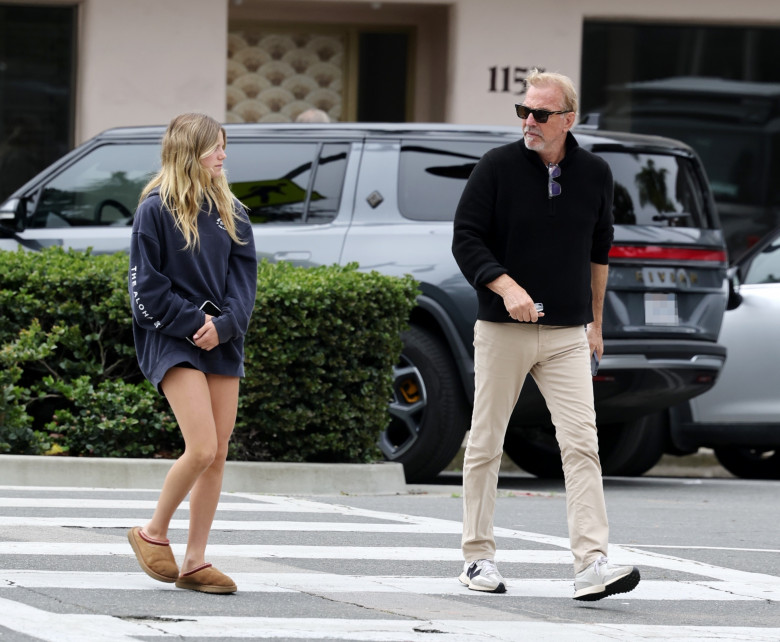 *EXCLUSIVE* Kevin Costner has Sunday lunch with his three children as ex-wife Christine enjoys Calabasas getaway with boyfriend Josh Connor