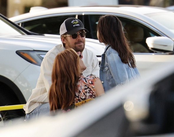 *PREMIUM-EXCLUSIVE* Ryan Gosling Spotted Out After Slamming Oscar's for 'Barbie' Snub, Lounges as park with his kids & Eva Mendes After Receiving Oscar Nomination