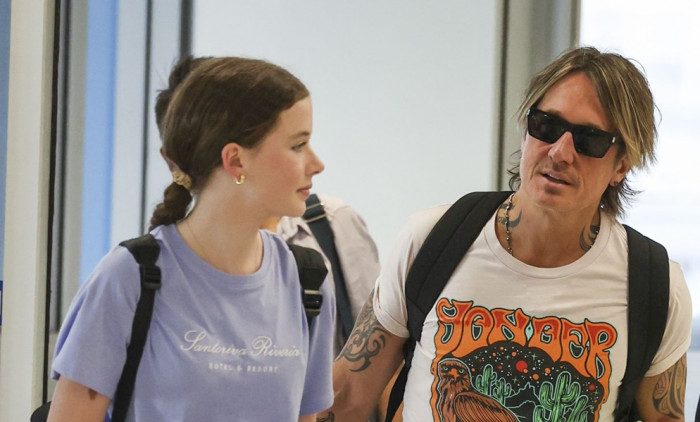 EXCLUSIVE: *NO DAILYMAIL ONLINE* Father-Daughter Duo Keith Urban And His Teenage Daughter, Faith Kidman-Urban, 13, (Who Is The Now Quite The 'Mini-Me' Of Her Famous Mother Nicole Kidman) Spotted Departing Australia At Sydney Airport - 25 Apr 2024