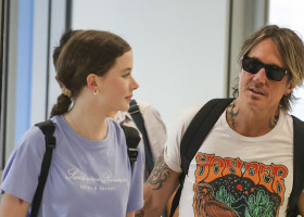 EXCLUSIVE: *NO DAILYMAIL ONLINE* Father-Daughter Duo Keith Urban And His Teenage Daughter, Faith Kidman-Urban, 13, (Who Is The Now Quite The &apos;Mini-Me&apos; Of Her Famous Mother Nicole Kidman) Spotted Departing Australia At Sydney Airport - 25 Apr 2024
