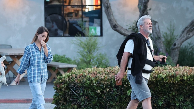 *EXCLUSIVE* Mel Gibson Steps Out with Family in Malibu, Sports Arm Sling Post-Surgery