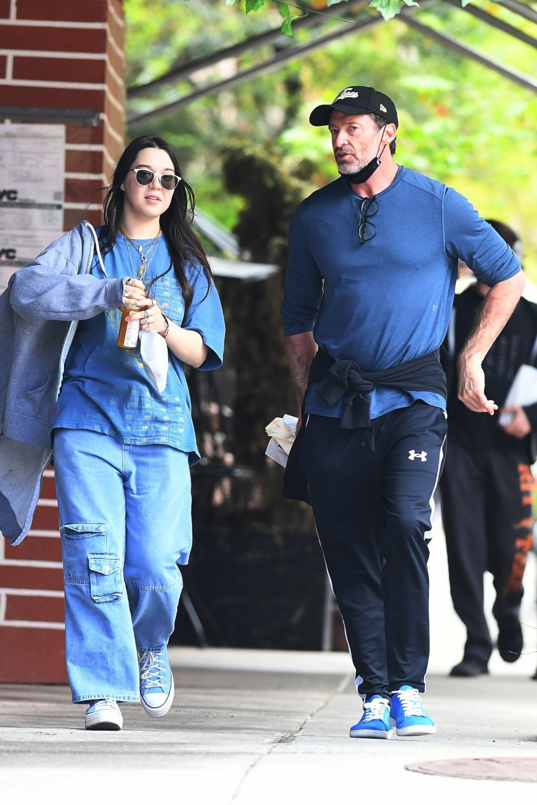 Hugh Jackman and daughter Ava get Pastries at Aux Merveilleux de Fred in NYC