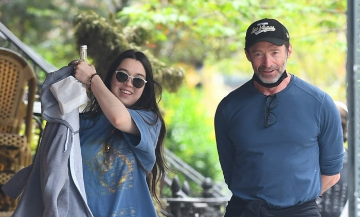 Hugh Jackman and daughter Ava get Pastries at Aux Merveilleux de Fred in NYC
