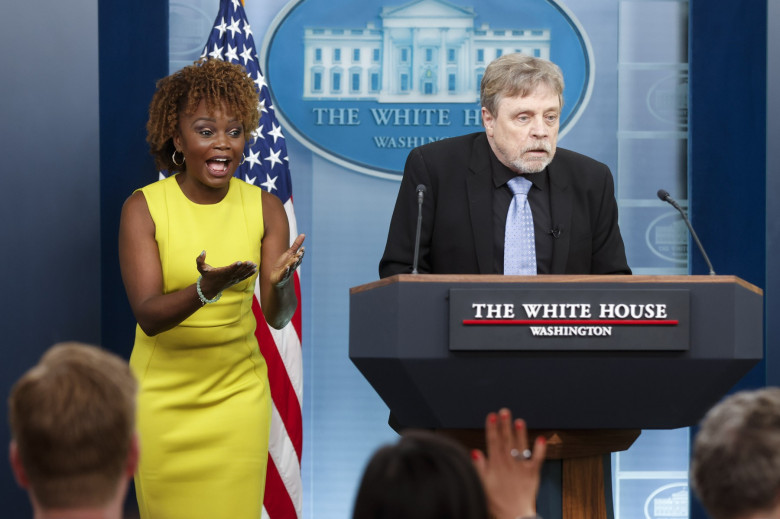 Mark Hamill joins White House Press Secretary Jean-Pierre for the daily press briefing in Washington