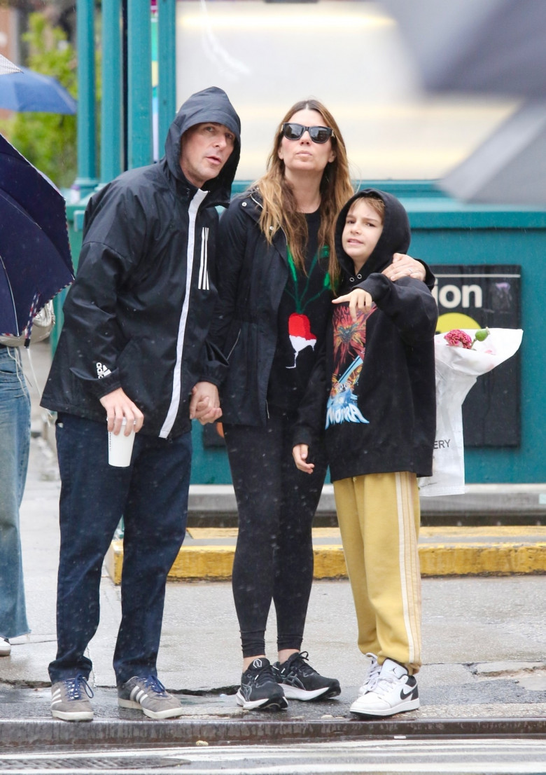 *EXCLUSIVE* Christian Bale and wife Sibi Blazic spotted during a rainy romantic stroll on Mother’s Day in NYC