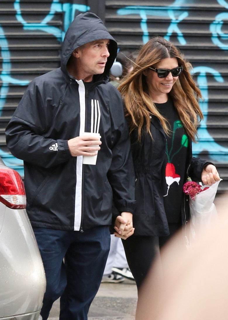 *EXCLUSIVE* Christian Bale and wife Sibi Blazic spotted during a rainy romantic stroll on Mother’s Day in NYC