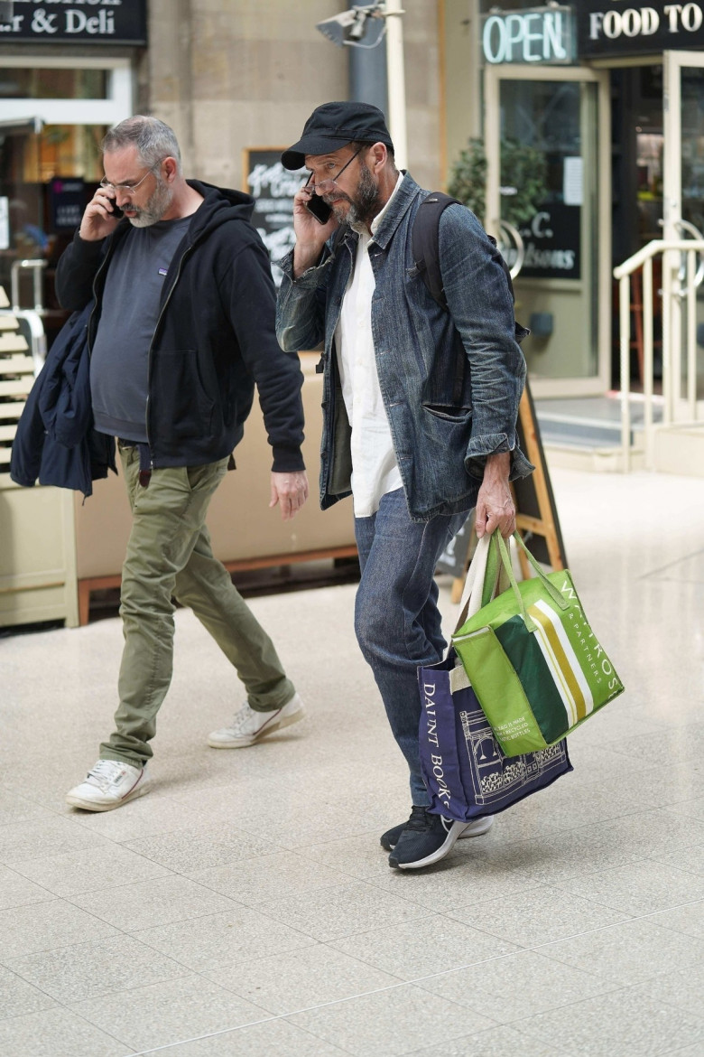 *EXCLUSIVE* - *STRICTLY NO MAIL ONLINE USAGE* - Actor Ralph Fiennes pictured in Newcastle ahead of '28 Years Later' filming with director Danny Boyle