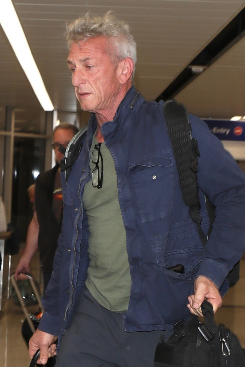 *EXCLUSIVE* Sean Penn arrives at the Burbank airport